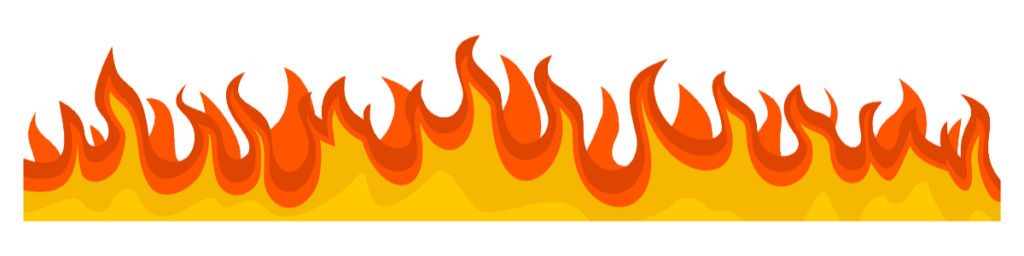 illustration of horizontal flame increasing in intensity