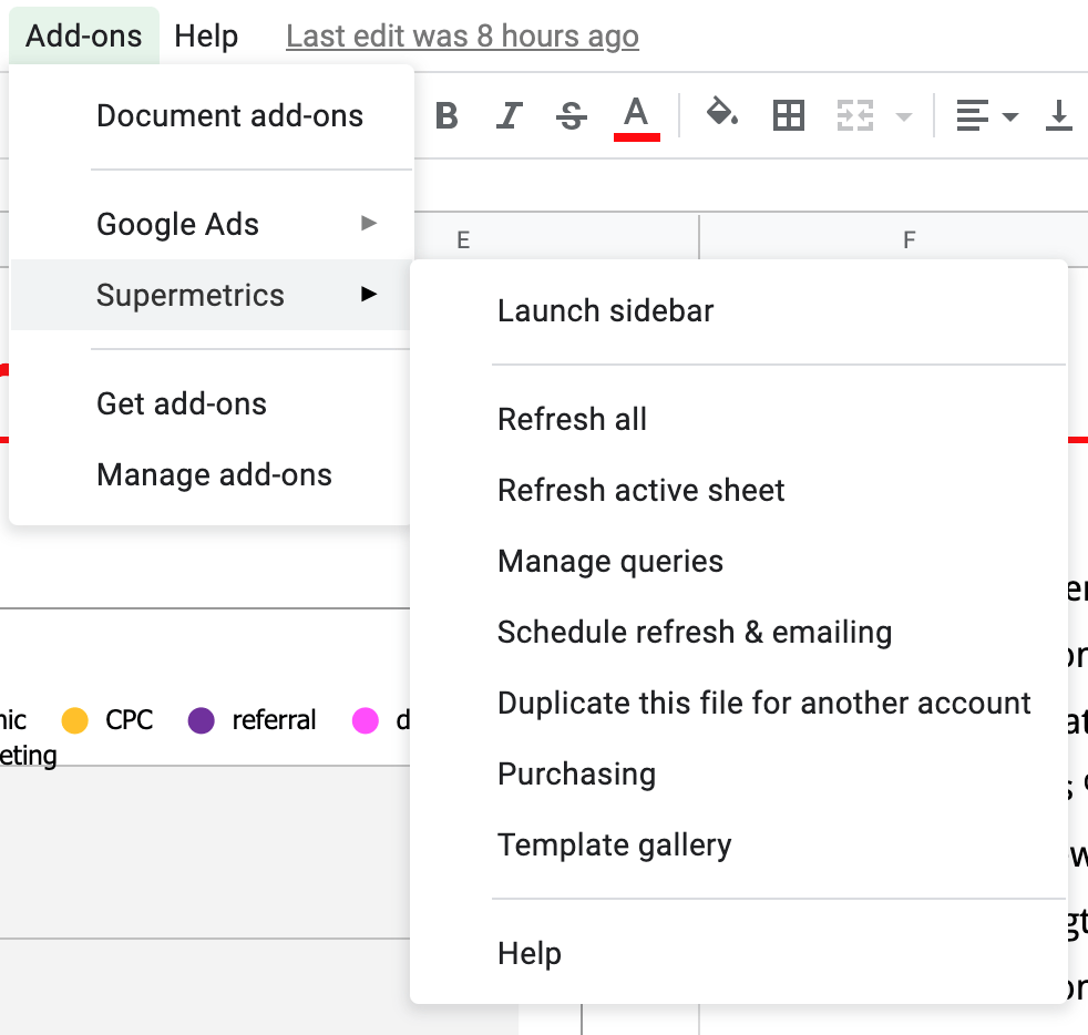 how to launch supermetrics in google sheets