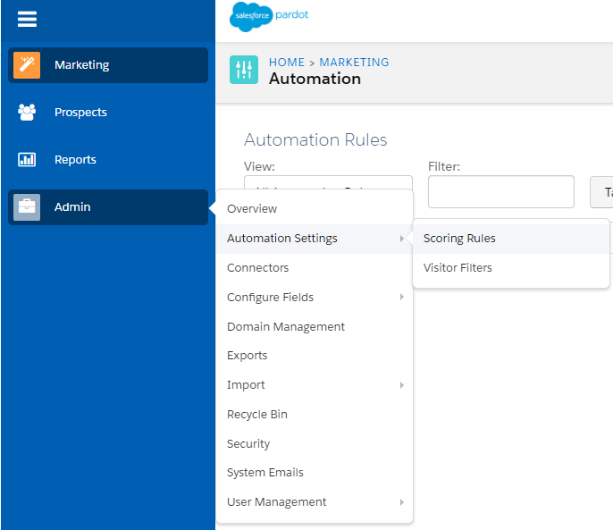 lead scoring in pardot