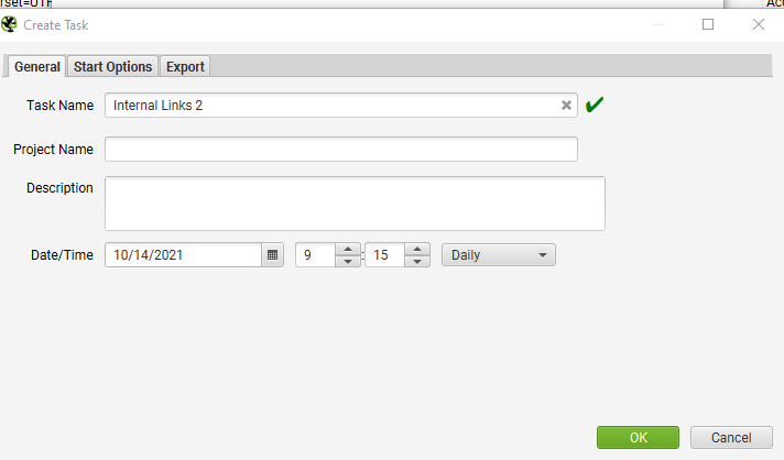 general settings scheduling a screaming frog crawl