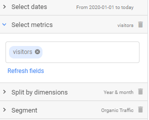 metrics for google analytics via supermetrics