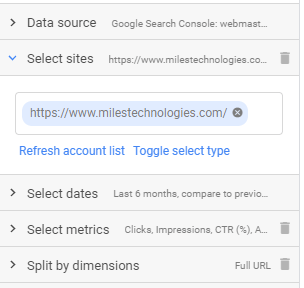 metrics for google search console via supermetrics